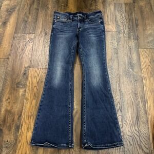 Lucky Brand Flare Jeans Womens 6 28R Dark Wash Mid Rise Stretch Denim